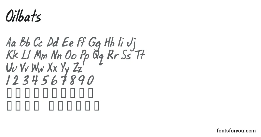 Schriftart Oilbats – Alphabet, Zahlen, spezielle Symbole