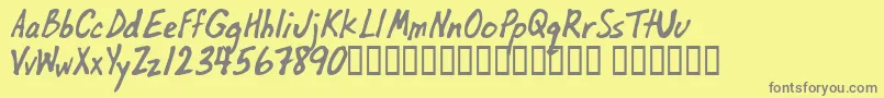 Oilbats-Schriftart – Graue Schriften auf gelbem Hintergrund