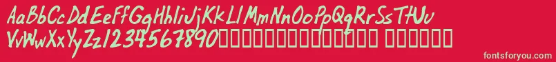 Oilbats Font – Green Fonts on Red Background