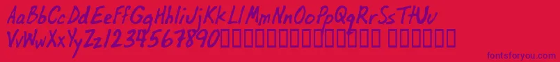 Oilbats-Schriftart – Violette Schriften auf rotem Hintergrund