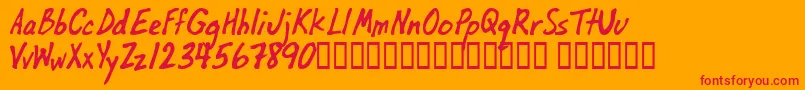 Oilbats Font – Red Fonts on Orange Background