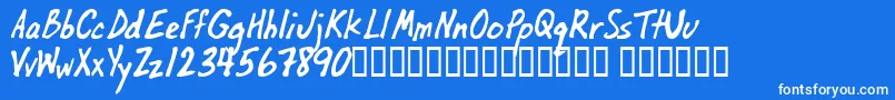 Oilbats-Schriftart – Weiße Schriften auf blauem Hintergrund