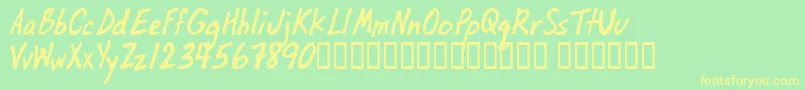 Oilbats Font – Yellow Fonts on Green Background