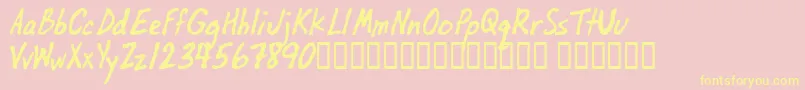 Oilbats Font – Yellow Fonts on Pink Background
