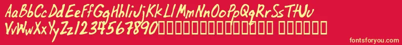 Oilbats Font – Yellow Fonts on Red Background