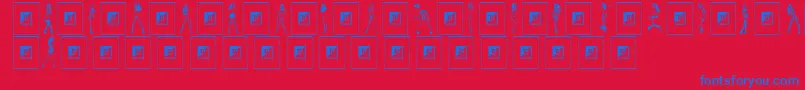 CutiesByCarlos Font – Blue Fonts on Red Background