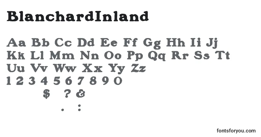 BlanchardInland-fontti – aakkoset, numerot, erikoismerkit