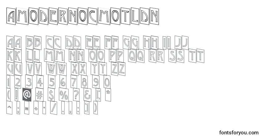 Fuente AModernocmotldn - alfabeto, números, caracteres especiales