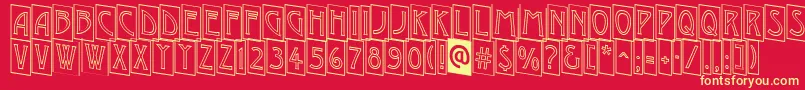 AModernocmotldn Font – Yellow Fonts on Red Background