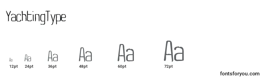 YachtingType Font Sizes