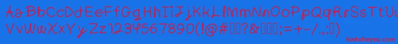 LittlePicnic Font – Red Fonts on Blue Background