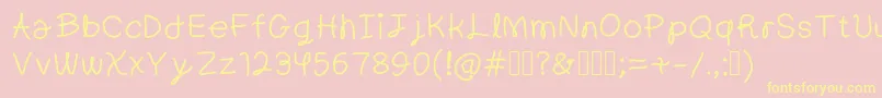 LittlePicnic Font – Yellow Fonts on Pink Background