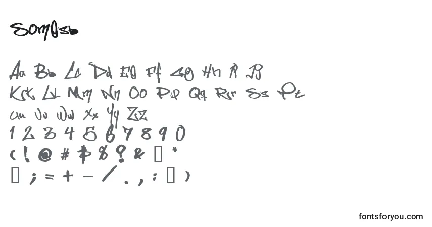 Schriftart Somesb – Alphabet, Zahlen, spezielle Symbole