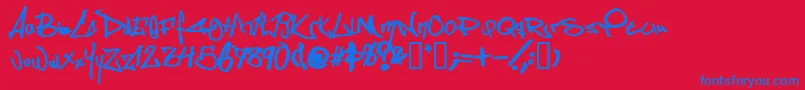 Somesb Font – Blue Fonts on Red Background