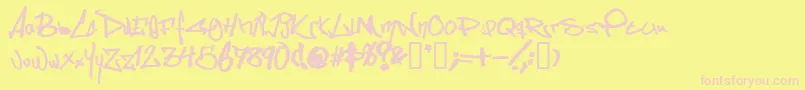Somesb Font – Pink Fonts on Yellow Background