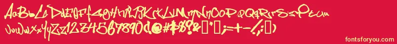 Fonte Somesb – fontes amarelas em um fundo vermelho