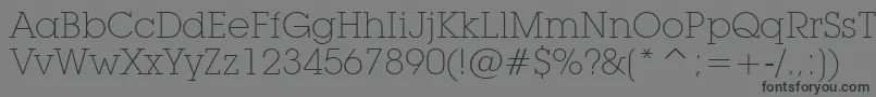 フォントLubalinGraphExtraLightBt – 黒い文字の灰色の背景