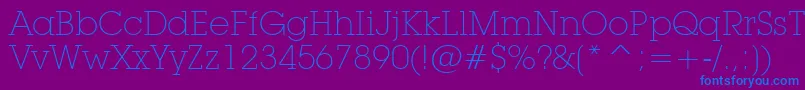 fuente LubalinGraphExtraLightBt – Fuentes Azules Sobre Fondo Morado