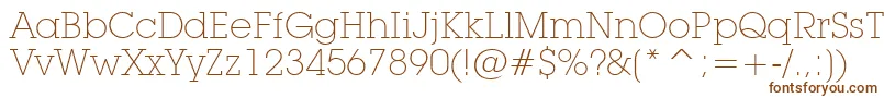 LubalinGraphExtraLightBt-Schriftart – Braune Schriften auf weißem Hintergrund
