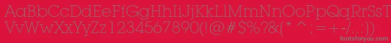 フォントLubalinGraphExtraLightBt – 赤い背景に灰色の文字