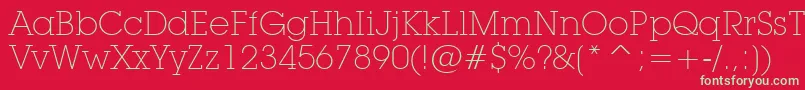 LubalinGraphExtraLightBt Font – Green Fonts on Red Background