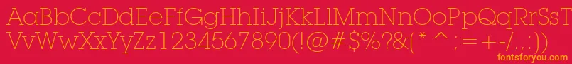 LubalinGraphExtraLightBt Font – Orange Fonts on Red Background