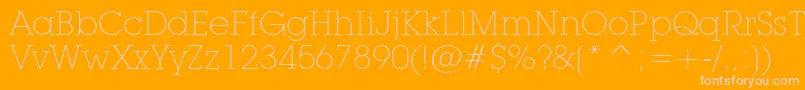 LubalinGraphExtraLightBt-Schriftart – Rosa Schriften auf orangefarbenem Hintergrund