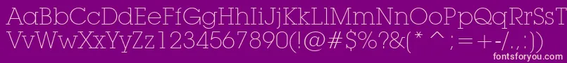 LubalinGraphExtraLightBt Font – Pink Fonts on Purple Background