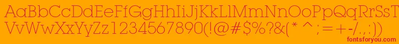 LubalinGraphExtraLightBt-Schriftart – Rote Schriften auf orangefarbenem Hintergrund