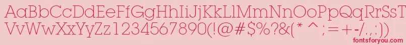 LubalinGraphExtraLightBt-Schriftart – Rote Schriften auf rosa Hintergrund