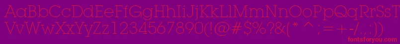 LubalinGraphExtraLightBt Font – Red Fonts on Purple Background