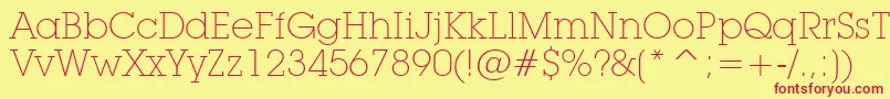 LubalinGraphExtraLightBt Font – Red Fonts on Yellow Background