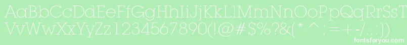 LubalinGraphExtraLightBt Font – White Fonts on Green Background