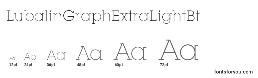 LubalinGraphExtraLightBt Font Sizes