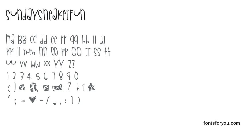 Шрифт Sundaysneakerfun – алфавит, цифры, специальные символы