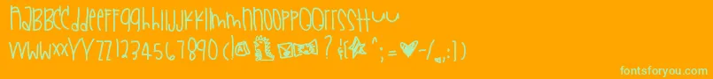 Sundaysneakerfun Font – Green Fonts on Orange Background