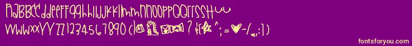 Sundaysneakerfun Font – Yellow Fonts on Purple Background