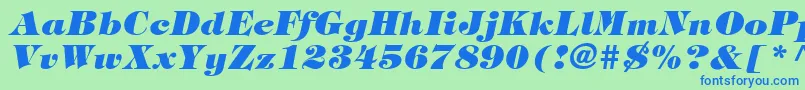 SophisticateBlackSsiExtraBoldItalic Font – Blue Fonts on Green Background