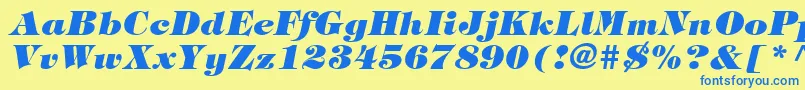 SophisticateBlackSsiExtraBoldItalic Font – Blue Fonts on Yellow Background