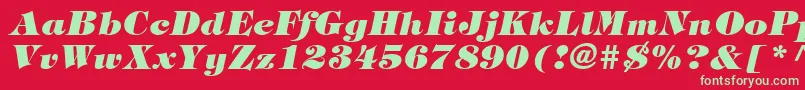 SophisticateBlackSsiExtraBoldItalic Font – Green Fonts on Red Background