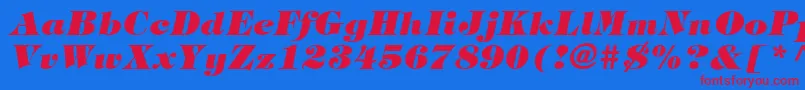 SophisticateBlackSsiExtraBoldItalic Font – Red Fonts on Blue Background