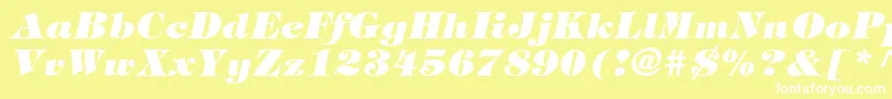 SophisticateBlackSsiExtraBoldItalic Font – White Fonts on Yellow Background