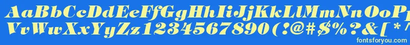 SophisticateBlackSsiExtraBoldItalic Font – Yellow Fonts on Blue Background