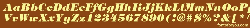 SophisticateBlackSsiExtraBoldItalic Font – Yellow Fonts on Brown Background