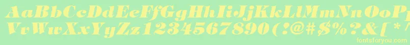 SophisticateBlackSsiExtraBoldItalic Font – Yellow Fonts on Green Background