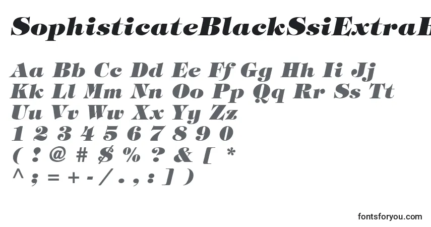 characters of sophisticateblackssiextrabolditalic font, letter of sophisticateblackssiextrabolditalic font, alphabet of  sophisticateblackssiextrabolditalic font