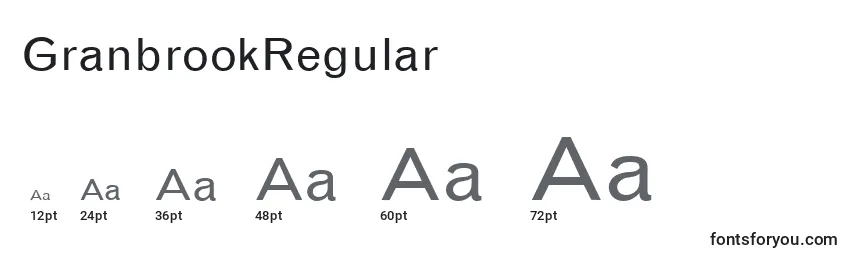 sizes of granbrookregular font, granbrookregular sizes