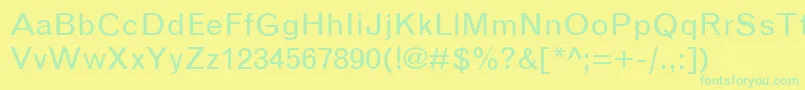 Czcionka GranbrookRegular – zielone czcionki na żółtym tle