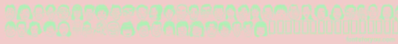 Sakabepeople07-Schriftart – Grüne Schriften auf rosa Hintergrund
