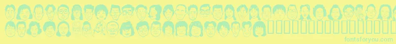 Sakabepeople07 Font – Green Fonts on Yellow Background